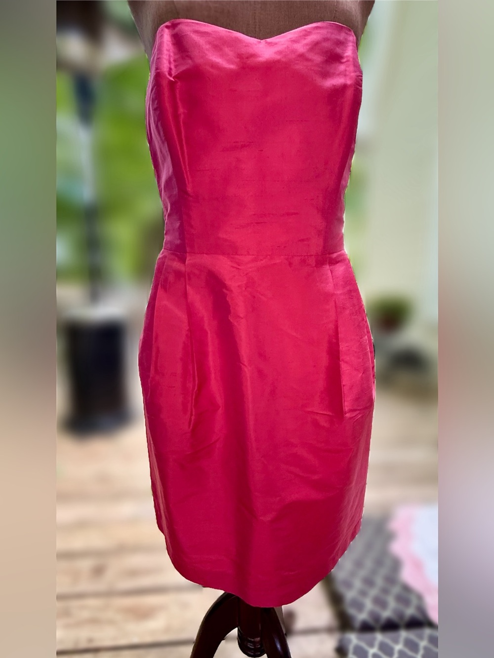 NYC Simple Silhouettes Silk Dress Raspberry Sheen